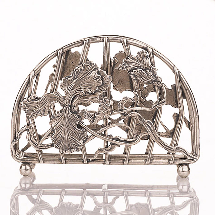 Napkin holder made of nickel silver "Iris"
