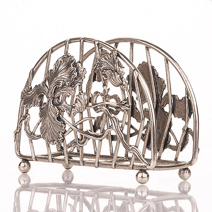 Napkin holder made of nickel silver "Iris"