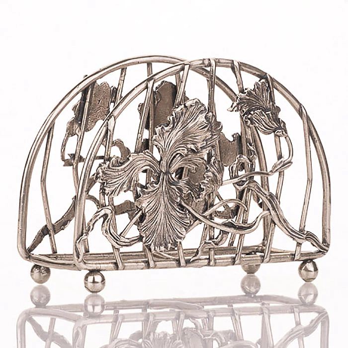 Napkin holder made of nickel silver "Iris"