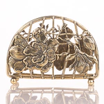 Brass "Magnolia" napkin holder