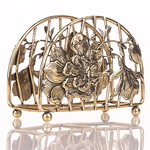 Brass "Magnolia" napkin holder