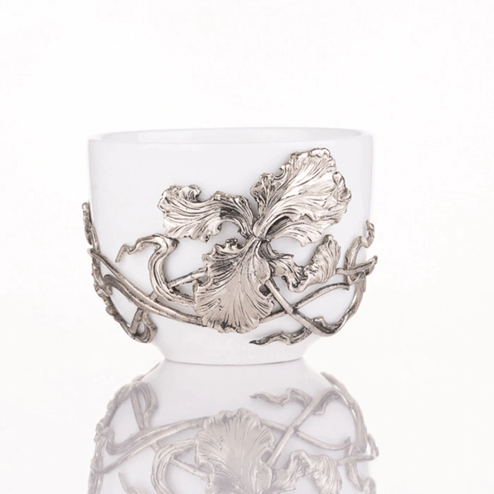 Tea steamer made of porcelain and nickel silver "Iris"