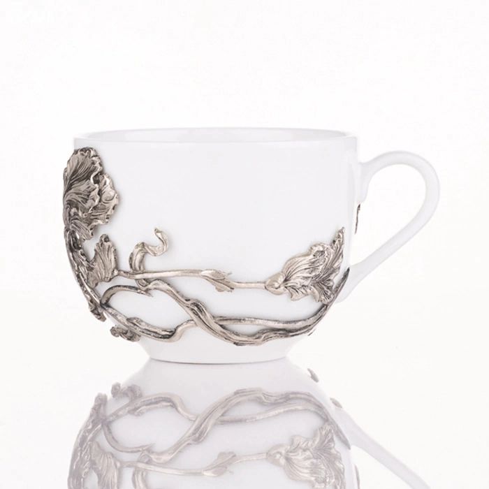 Tea steamer made of porcelain and nickel silver "Iris"