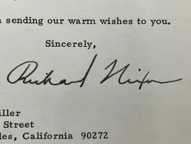 Письмо с автографом Ричарда Никсона
