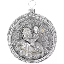 Набор серебряных шаров "Классика" на подставке-ёлке, 8 шаров