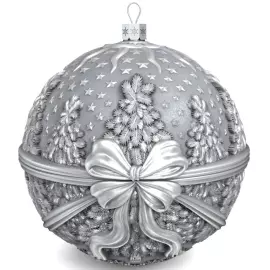 Набор серебряных шаров "Классика" на подставке-ёлке, 8 шаров