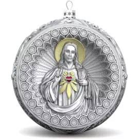 Набор серебряных шаров "Религиозные" на подставке-ёлке, 8 шаров