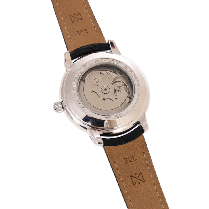 Silver "Celebrity" Wristwatch with dark blue strap