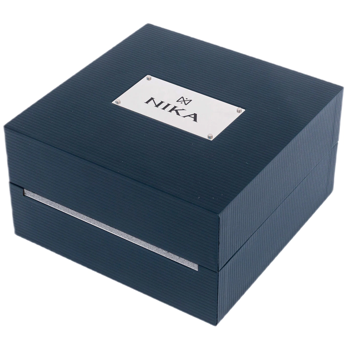 Silver "Celebrity" Wristwatch with dark blue strap