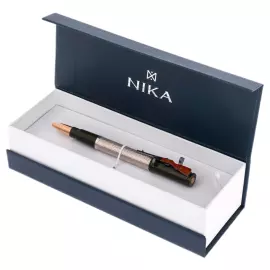 Ballpoint pen made of silver and brass "with a Shpagin submachine gun. Professional"