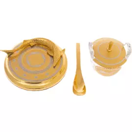 Икорница с крышкой "Кадка" на подставке,  Златоуст