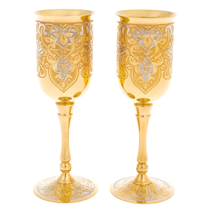 Set of wine glasses "Patterned" Zlatoust for 2 persons