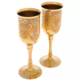 Set of wine glasses "Patterned" Zlatoust for 2 persons