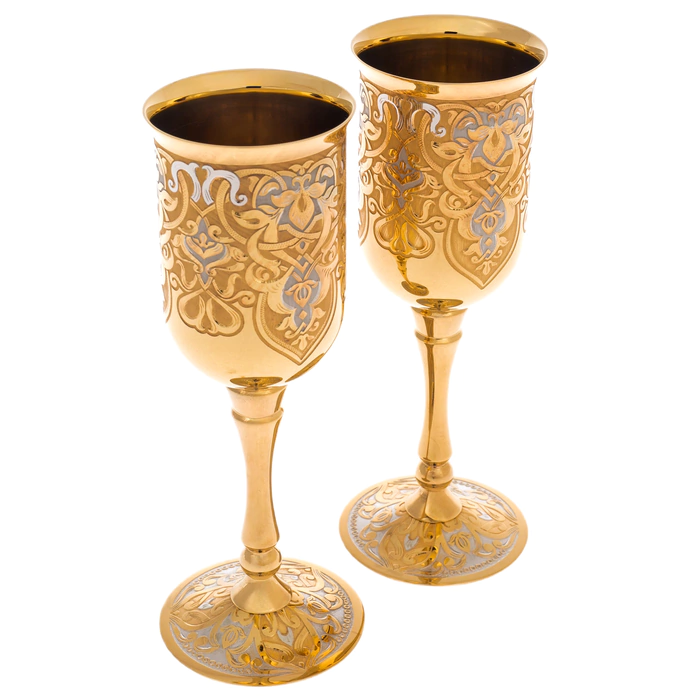 Set of wine glasses "Patterned" Zlatoust for 2 persons