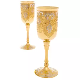 Set of wine glasses "Patterned" Zlatoust for 2 persons
