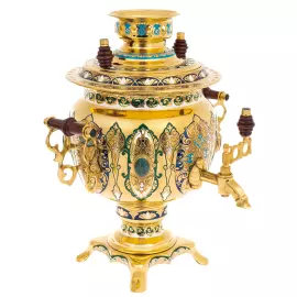 Чайный набор с самоваром "Радушный прием" на 4 персоны, 14 предметов, Златоуст