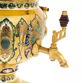 Чайный набор с самоваром "Радушный прием" на 4 персоны, 14 предметов, Златоуст