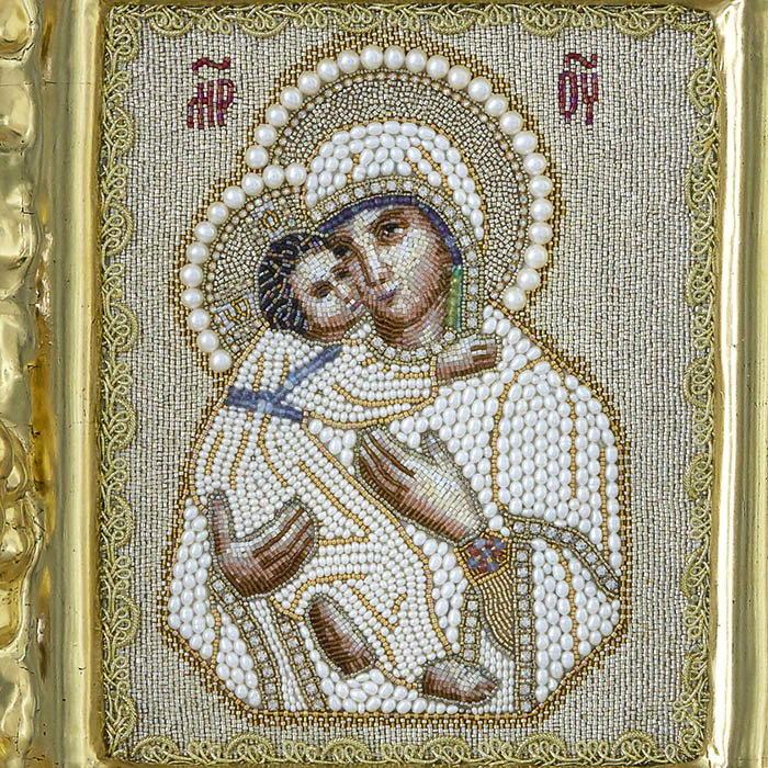 Embroidered wedding couple "Our Lady of Vladimir. The Lord Almighty" in Kyoto