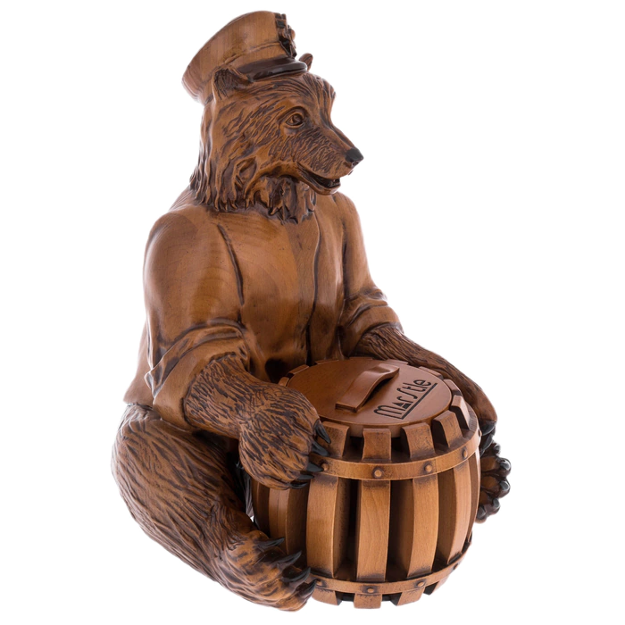 Honey pan made of solid beech "Bear with a barrel"