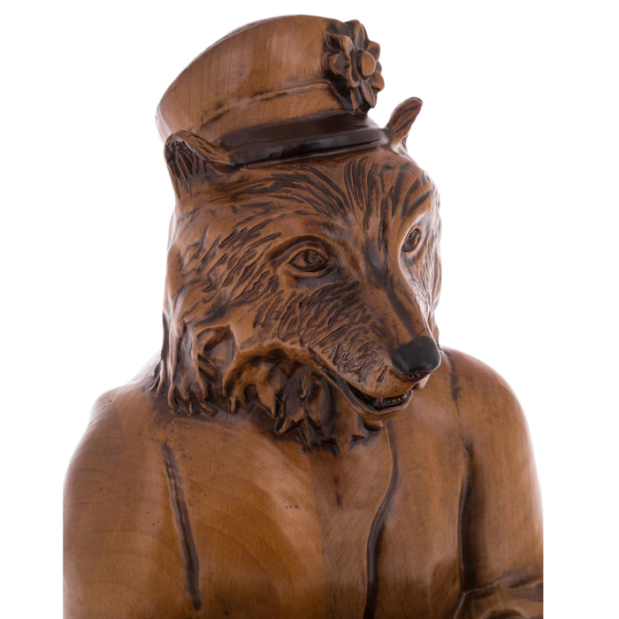 Honey pan made of solid beech "Bear with a barrel"
