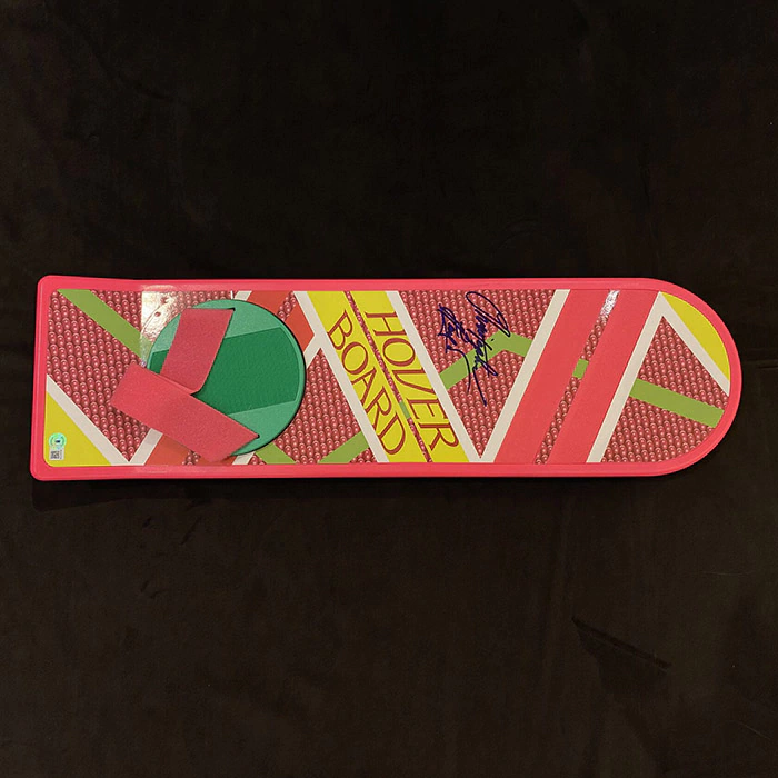 Replica hoverboard from the movie "Back to the Future" signed by actor Christopher Lloyd