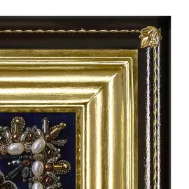 Вышитая икона "Богоматерь Всескорбящая" в раме и киоте