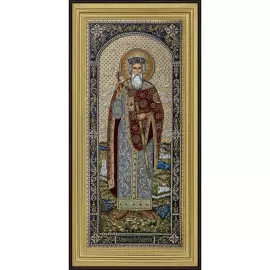 Вышитая икона "Равноапостольный великий князь Владимир" в раме и киоте