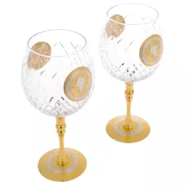 Набор бокалов для вина "Виноград" на 2 персоны, Златоуст