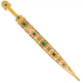 Нож из дамасской стали "Волк" с эмалью, Златоуст