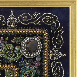 Вышитая икона "Святитель Иоанн Шанхайский" в раме и киоте