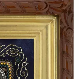 Вышитая икона "Святитель Иоанн Шанхайский" в раме и киоте