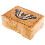 Шкатулка для украшений из карельской березы "Тёмная бабочка"