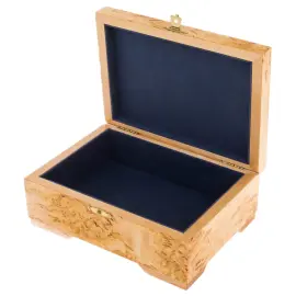 Шкатулка для украшений из карельской березы "Тёмная бабочка"