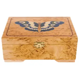 Шкатулка для украшений из карельской березы "Тёмная бабочка"