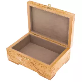 Шкатулка для украшений из карельской березы "Светлая бабочка"
