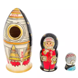 Матрешка на 3 места "Ракета. Космос" 21 см