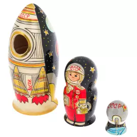 Матрешка на 3 места "Ракета. Космос" 21 см