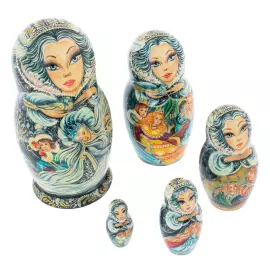 Matryoshka doll for 5 people "Snow Queen" 21 cm