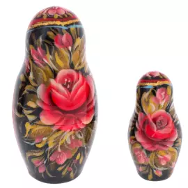 Matryoshka doll for 5 places "Kizhi" Bordeaux, 15 cm