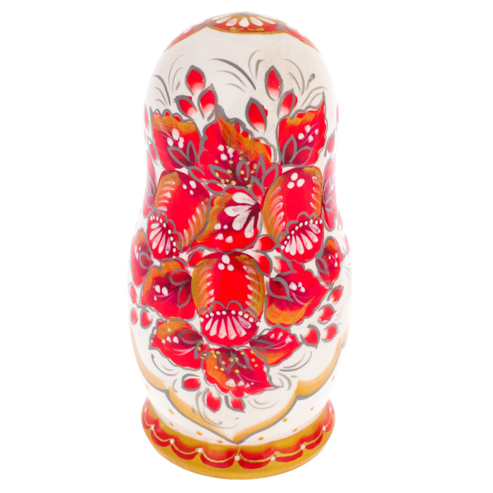 Matryoshka doll for 5 people "Moscow" white, 15 cm