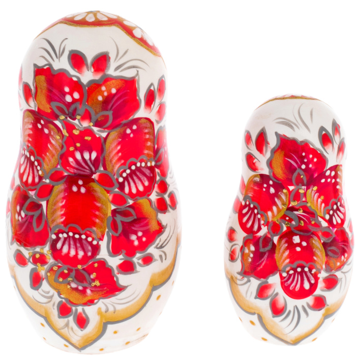 Matryoshka doll for 5 people "Moscow" white, 15 cm