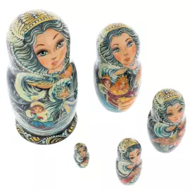 Matryoshka doll for 5 people "Snow Queen" 12.5 cm