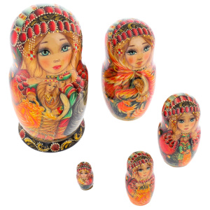 Matryoshka doll for 5 people "Firebird" 12.5 cm