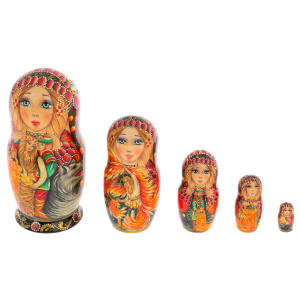 Matryoshka doll for 5 people "Firebird" 12.5 cm