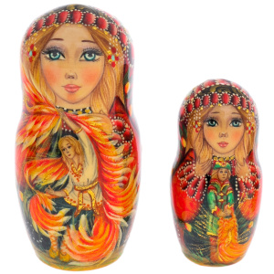 Matryoshka doll for 5 people "Firebird" 12.5 cm