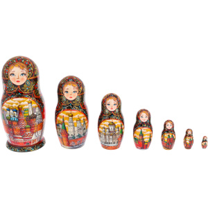 Matryoshka doll for 7 people "Moscow. Lace" 24 cm