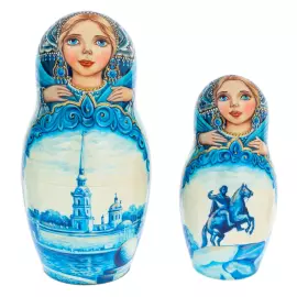 Matryoshka doll for 5 people "Saint Petersburg" 21 cm