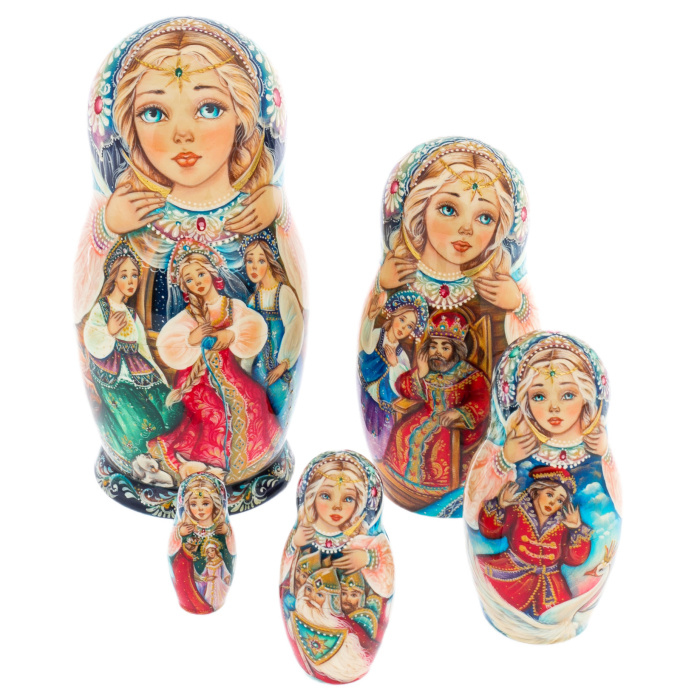 Матрешка на 5 мест "Сказка" 21 см