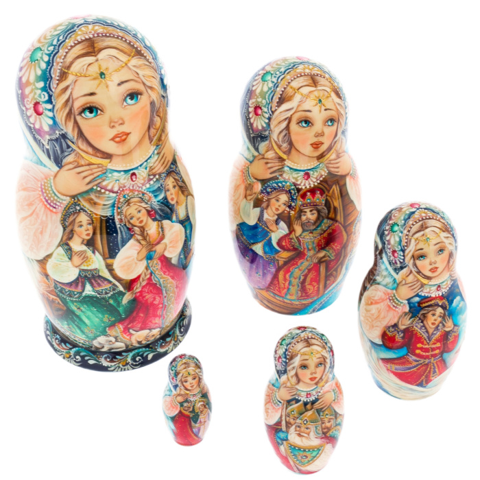 Матрешка на 5 мест "Сказка" 21 см