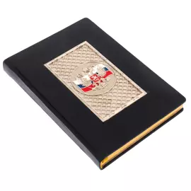Ежедневник с ручкой "Герб РФ" черный, Златоуст